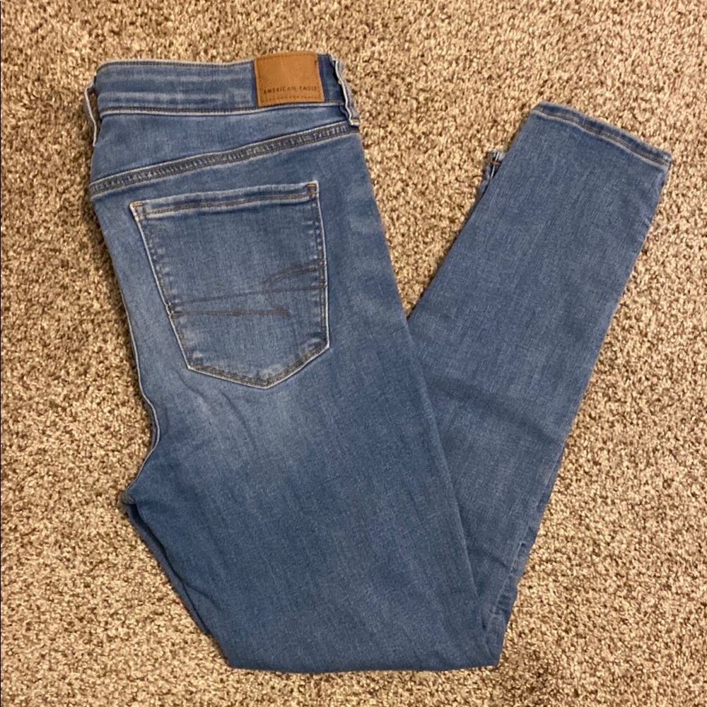 American Eagle Outfitters Blue Skinny Jeans Classic Fit